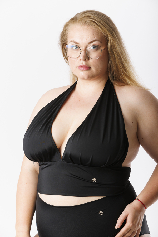 GoldBee Plavky Vrchní Díl Milf Black, 4XL - 1