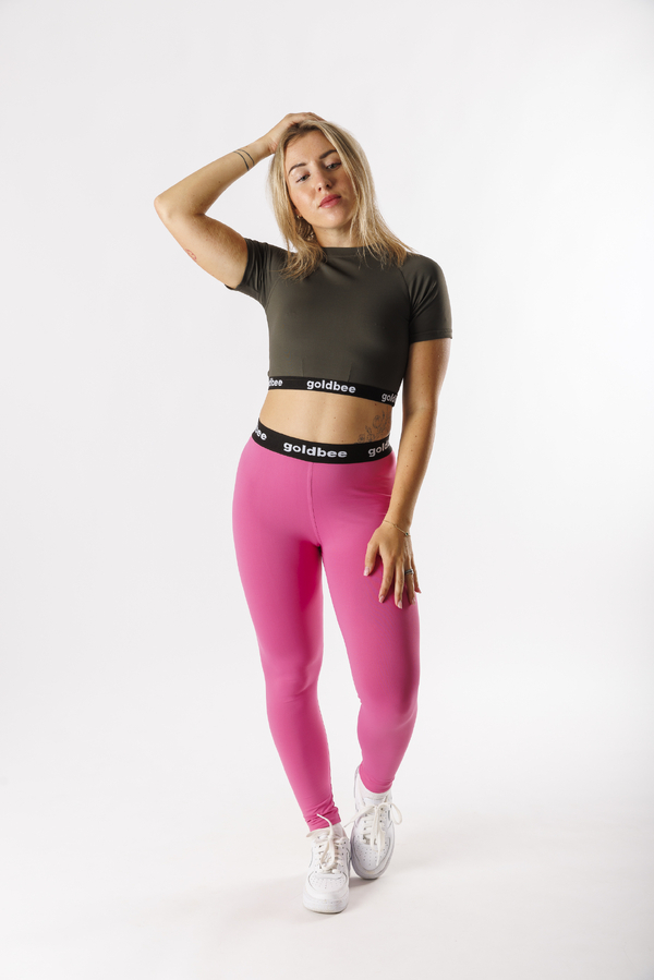 GoldBee Crop-Top S Krátkým Rukávem BeOne Army, L - 1