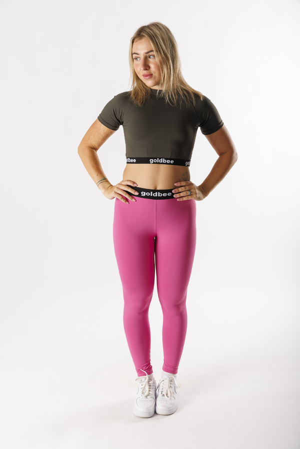 GoldBee Crop-Top S Krátkým Rukávem BeOne Army, XS - 3